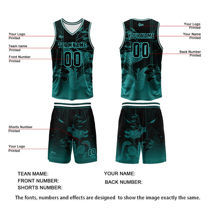 Benutzerdefinierte Grüne Reversible Basketball Jersey Personalisierte Print Name Nummer Logo