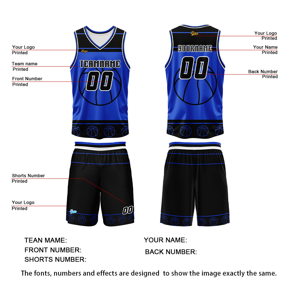 Benutzerdefinierter Weiß Blau Basketball Jersey Uniform Anzug gedruckt Ihr Logo Name Nummer