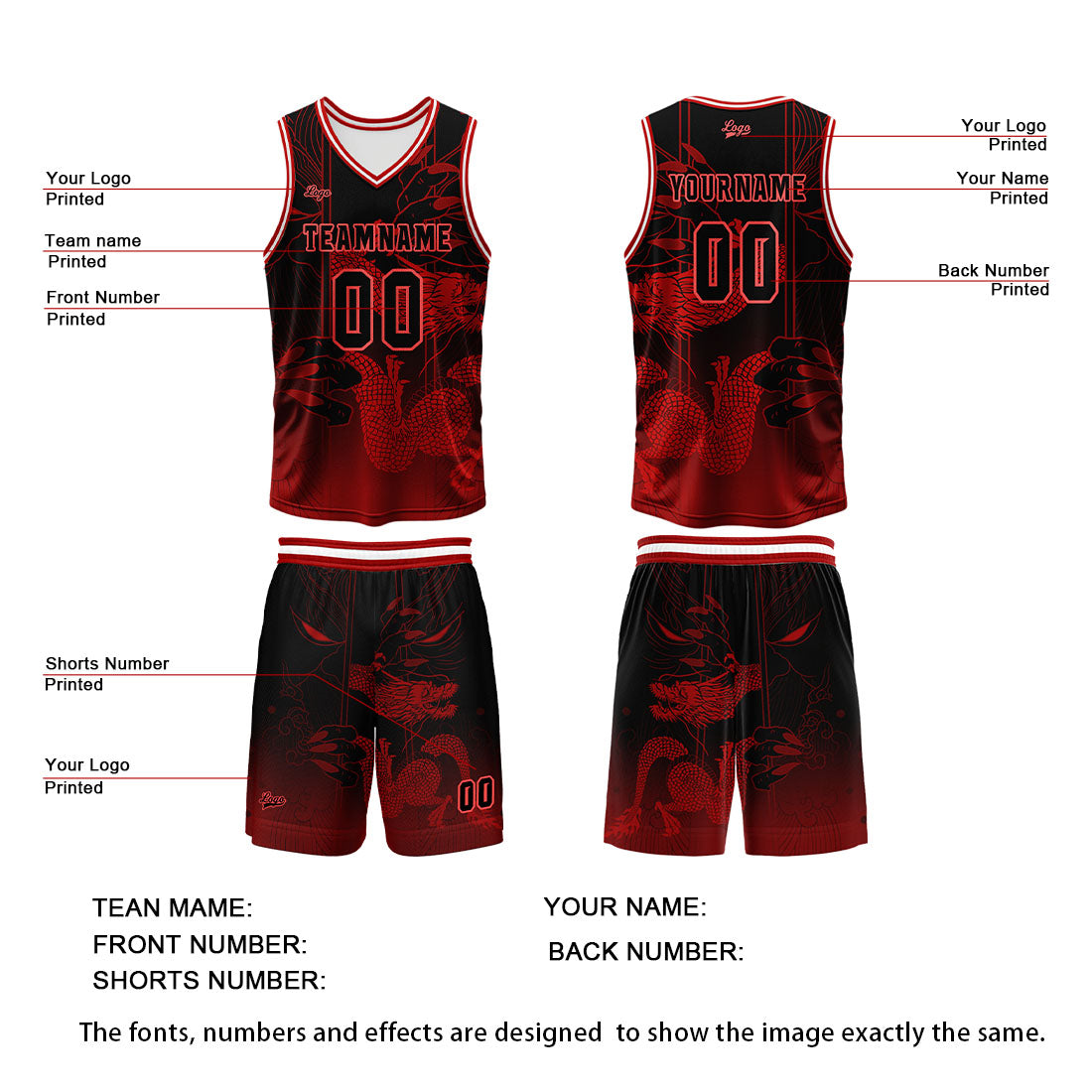 Benutzerdefinierte Rot Reversible Basketball Jersey Personalisierte Print Name Nummer Logo