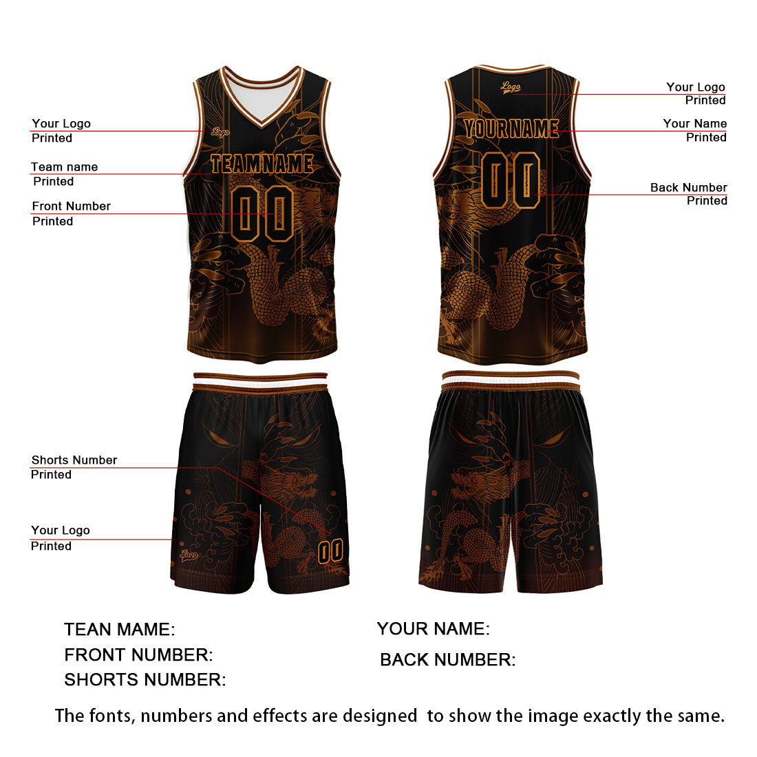 Benutzerdefinierte Braun Reversible Basketball Jersey Personalisierte Print Name Nummer Logo