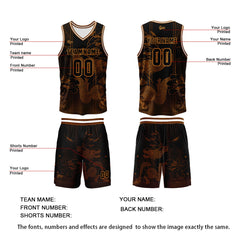 Benutzerdefinierte Braun Reversible Basketball Jersey Personalisierte Print Name Nummer Logo