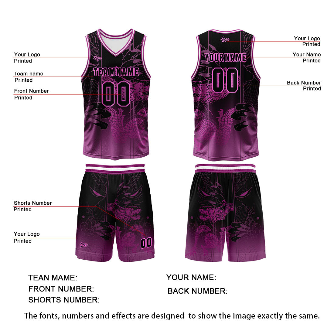 Benutzerdefinierte Rose Reversible Basketball Jersey Personalisierte Print Name Nummer Logo