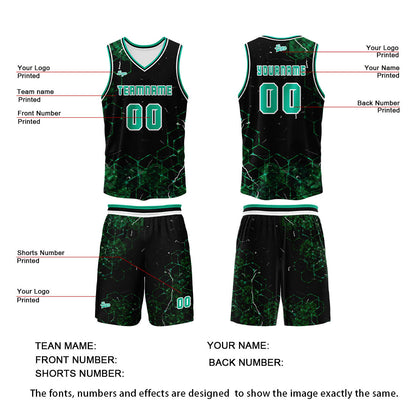 Benutzerdefinierter Grün Basketball Jersey Uniform Anzug gedruckt Ihr Logo Name Nummer
