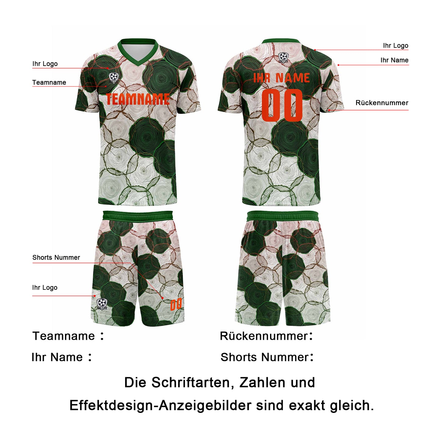 Benutzerdefinierte Dunkel Grün Rot Trikots für Männer Frauen Personalisierte Fußball Uniformen für Erwachsene und Kind