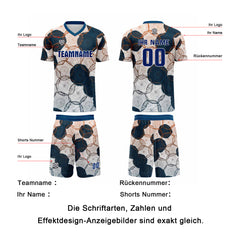 Benutzerdefinierte Dunkelblau Orange Trikots für Männer Frauen Personalisierte Fußball Uniformen für Erwachsene und Kind
