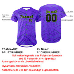 Benutzerdefiniert Lila Grün Personalisierter Baseball Jersey mit Farbverlauf Team Uniform mit Namen und Nummer