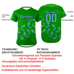 Benutzerdefiniert Grün Blau Personalisierter Baseball Jersey mit Farbverlauf Team Uniform mit Namen und Nummer