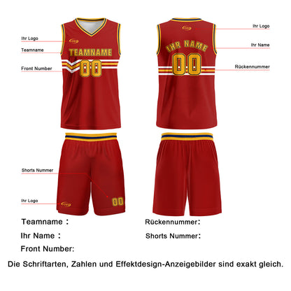 Benutzerdefinierter Rot Gelb Weiß Blau Basketball Jersey Uniform Anzug gedruckt Ihr Logo Name Nummer