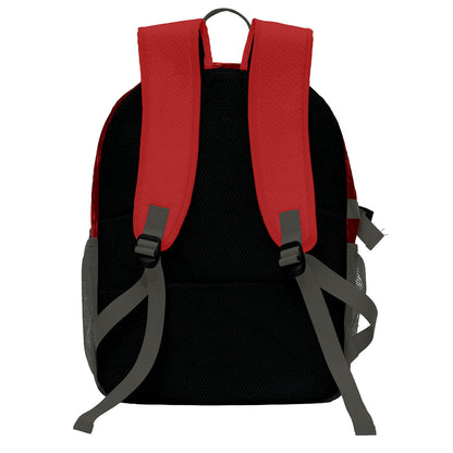 Personalisierter roter und grauer Basketball - und Fußballrucksack mit Spielernamen & Nummern und Teamlogo #BP-0919-0032