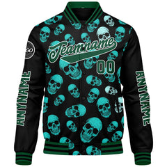 Maßgeschneiderte Grün Letterman Varsity Jacket Individuelle Stickerei Druck nach Ihrem Wunsch