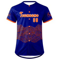 Benutzerdefiniert Blau Orange Personalisierter Baseball Jersey mit Farbverlauf Team Uniform mit Namen und Nummer