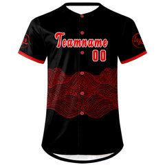 Benutzerdefiniert Schwarz Rot Personalisierter Baseball Jersey mit Farbverlauf Team Uniform mit Namen und Nummer