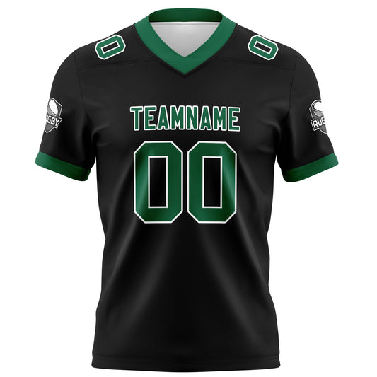 Benutzerdefinierte Schwarz Grün Fußball Trikots Personalisierter Name Nummer Logo