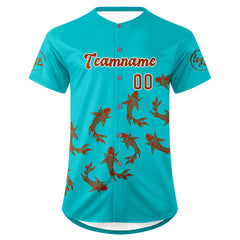 Benutzerdefiniert Cyan Orange Personalisierter Baseball Jersey mit Farbverlauf Team Uniform mit Namen und Nummer