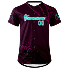 Benutzerdefiniert Lila Cyan Personalisierter Baseball Jersey mit Farbverlauf Team Uniform mit Namen und Nummer