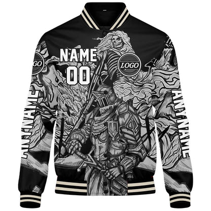 Maßgeschneiderte Grau Letterman Varsity Jacket Individuelle Stickerei Druck nach Ihrem Wunsch