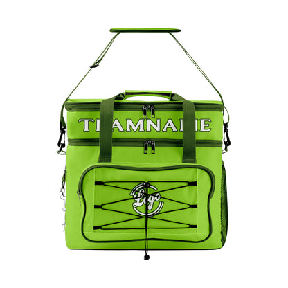 Maßgeschickerte Grün Dunkelgrün vollflächig bedruckte isolierte Kühltasche mit Doppelwand Wasserdichte 600D Oxford Picknick-Tragetasche für Teamevents & Outdoor-Grillen