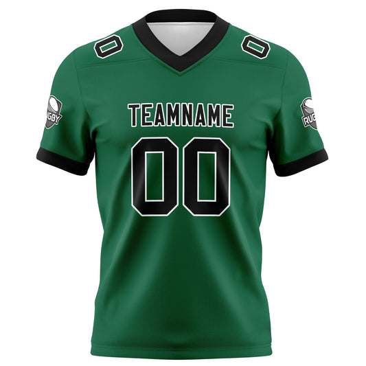 Benutzerdefinierte Grün Schwarz Fußball Trikots Personalisierter Name Nummer Logo