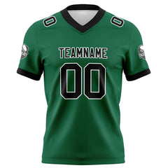 Benutzerdefinierte Grün Schwarz Fußball Trikots Personalisierter Name Nummer Logo