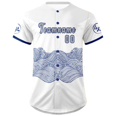 Benutzerdefiniert Weiß Blau Personalisierter Baseball Jersey mit Farbverlauf Team Uniform mit Namen und Nummer