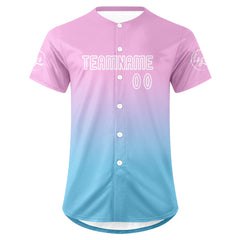 Benutzerdefiniert Rosa Blau Personalisierter Baseball Jersey mit Farbverlauf Team Uniform mit Namen und Nummer