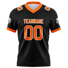 Benutzerdefinierte Schwarz Orange Fußball Trikots Personalisierter Name Nummer Logo