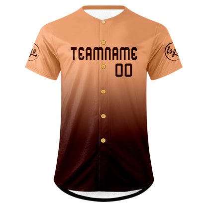 Benutzerdefiniert Hellbraun Braun Personalisierter Baseball Jersey mit Farbverlauf Team Uniform mit Namen und Nummer