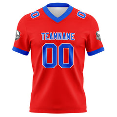 Benutzerdefinierte Rot Blau Fußball Trikots Personalisierter Name Nummer Logo