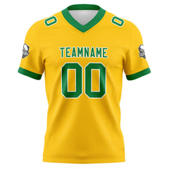 Benutzerdefinierte Gelb Grün Fußball Trikots Personalisierter Name Nummer Logo