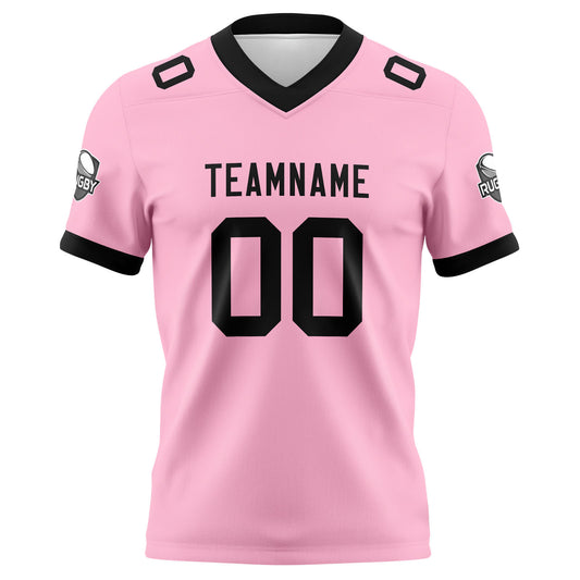 Benutzerdefinierte Rosa Schwarz Fußball Trikots Personalisierter Name Nummer Logo