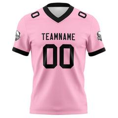 Benutzerdefinierte Rosa Schwarz Fußball Trikots Personalisierter Name Nummer Logo