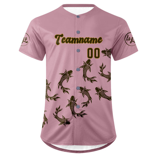 Benutzerdefiniert Hellrosa Olivengrün Personalisierter Baseball Jersey mit Farbverlauf Team Uniform mit Namen und Nummer