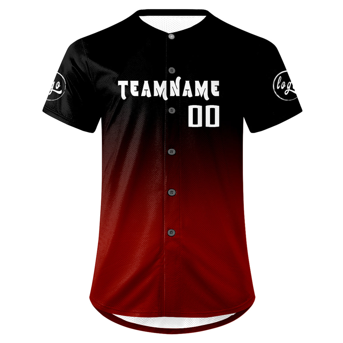 Benutzerdefiniert Schwarz Rot Personalisierter Baseball Jersey mit Farbverlauf Team Uniform mit Namen und Nummer
