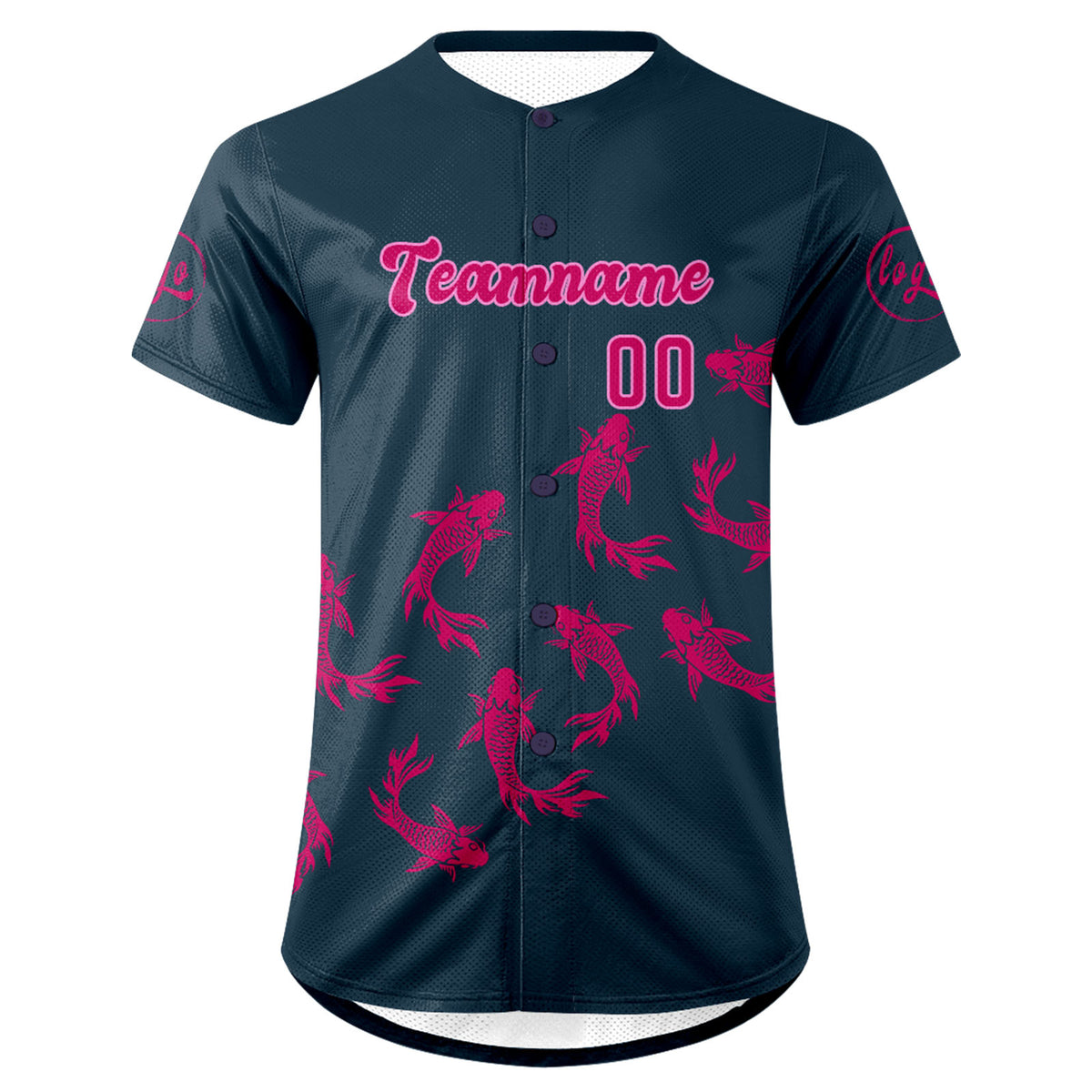 Benutzerdefiniert Dunkelblau Hellrosa Personalisierter Baseball Jersey mit Farbverlauf Team Uniform mit Namen und Nummer