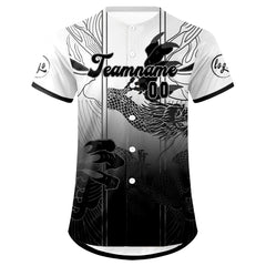 Benutzerdefiniert Weiß Schwarz Personalisierter Baseball Jersey mit Farbverlauf Team Uniform mit Namen und Nummer