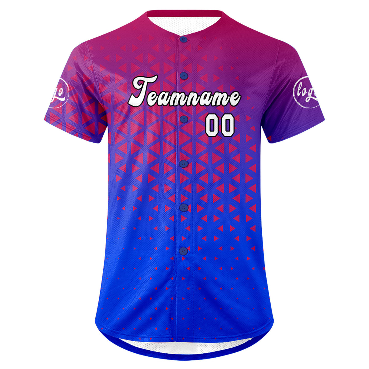 Benutzerdefiniert Rot Blau Personalisierter Baseball Jersey mit Farbverlauf Team Uniform mit Namen und Nummer