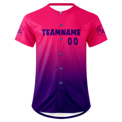 Benutzerdefiniert Fuchsia Lila Personalisierter Baseball Jersey mit Farbverlauf Team Uniform mit Namen und Nummer