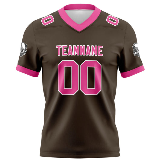 Benutzerdefinierte Braun Rosa Fußball Trikots Personalisierter Name Nummer Logo