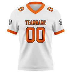 Benutzerdefinierte Weiß Orange Fußball Trikots Personalisierter Name Nummer Logo