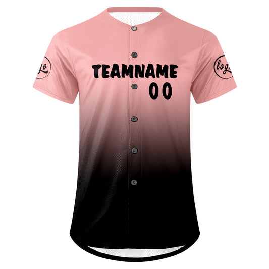 Benutzerdefiniert Rosa Schwarz Personalisierter Baseball Jersey mit Farbverlauf Team Uniform mit Namen und Nummer