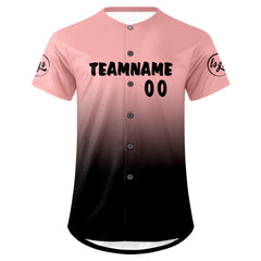 Benutzerdefiniert Rosa Schwarz Personalisierter Baseball Jersey mit Farbverlauf Team Uniform mit Namen und Nummer