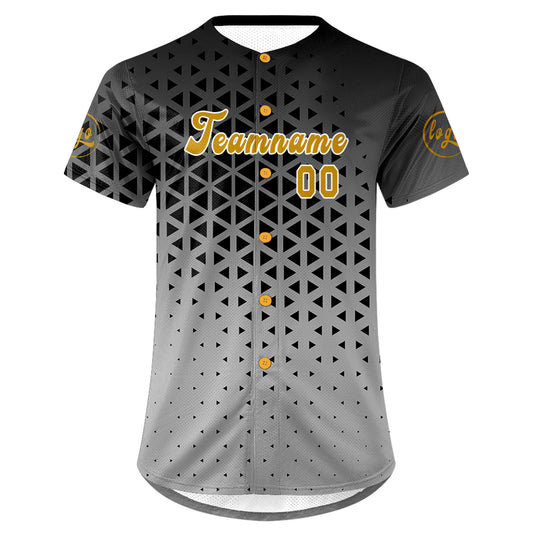 Benutzerdefiniert Altes Schwarzes Gold Personalisierter Baseball Jersey mit Farbverlauf Team Uniform mit Namen und Nummer