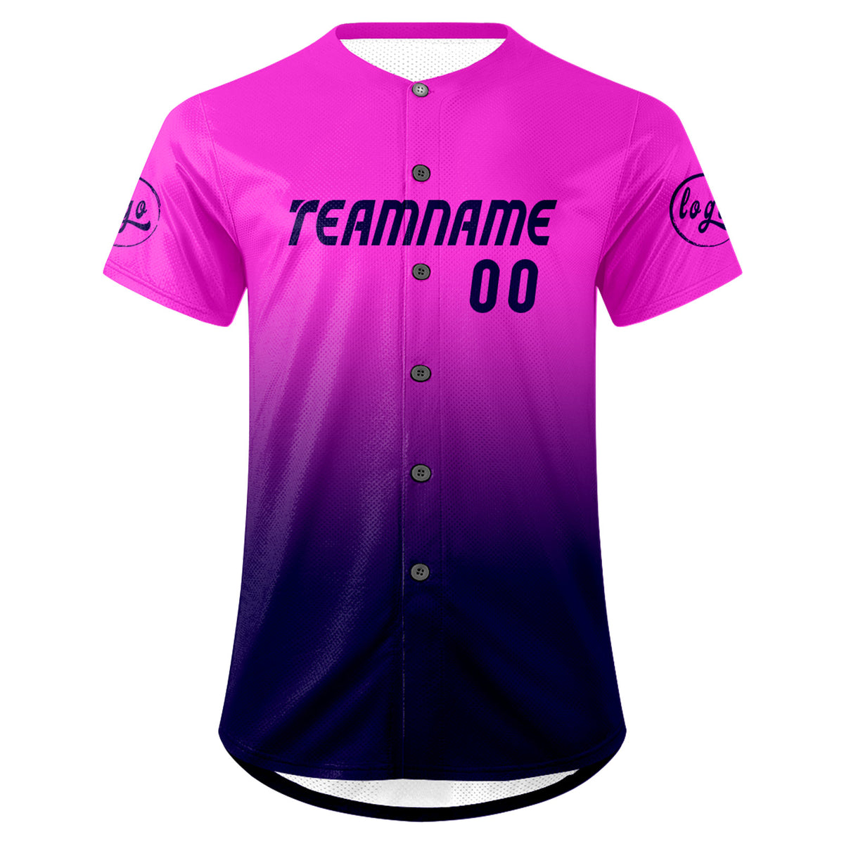 Benutzerdefiniert Lila Marine Personalisierter Baseball Jersey mit Farbverlauf Team Uniform mit Namen und Nummer