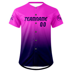 Benutzerdefiniert Lila Marine Personalisierter Baseball Jersey mit Farbverlauf Team Uniform mit Namen und Nummer