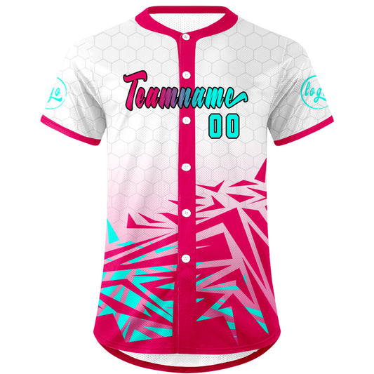Benutzerdefiniert Rosa Cyan Personalisierter Baseball Jersey mit Farbverlauf Team Uniform mit Namen und Nummer