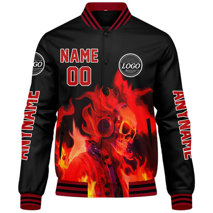 Maßgeschneiderte Schwarz Letterman Varsity Jacket Individuelle Stickerei Druck nach Ihrem Wunsch