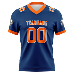 Benutzerdefinierte Blau Orange Fußball Trikots Personalisierter Name Nummer Logo
