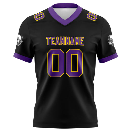 Benutzerdefinierte Schwarz Lila Fußball Trikots Personalisierter Name Nummer Logo
