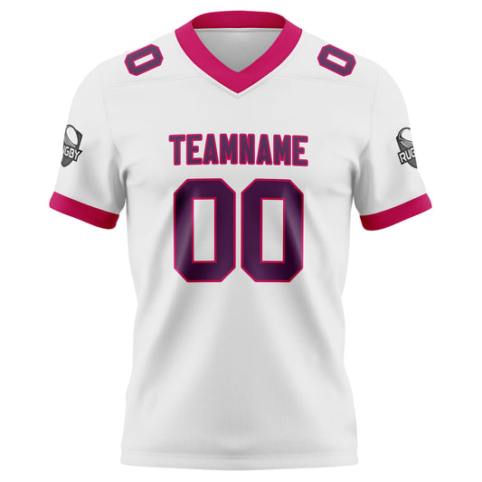 Benutzerdefinierte Weiß Rosa Fußball Trikots Personalisierter Name Nummer Logo