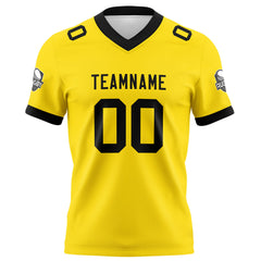 Benutzerdefinierte Gelb Schwarz Fußball Trikots Personalisierter Name Nummer Logo